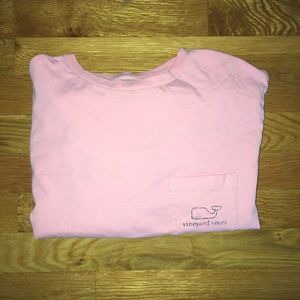Pink Vineyard Vines Long Sleeve Cotton Tee